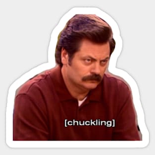 Chucking-Ron Swanson Sticker